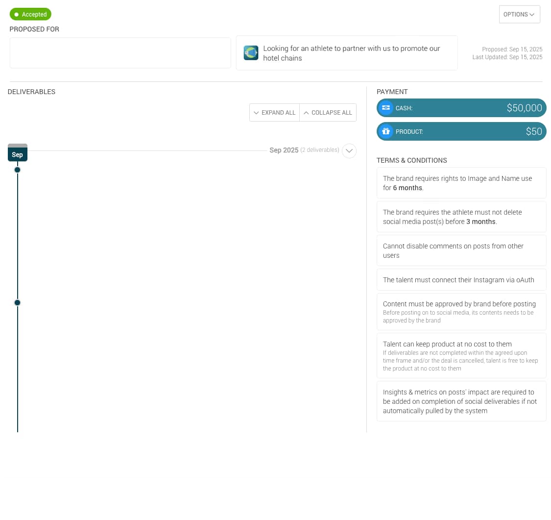 Proposal screen
